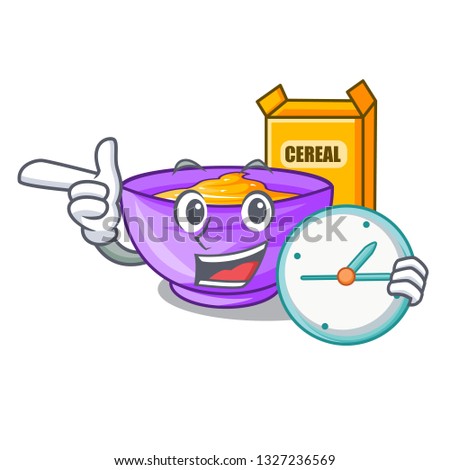 With clock cereal box in the character fridge