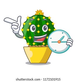 With clock character mammillaria cactus at cactus farm