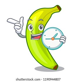 With clock character natural fruit fresh green banana