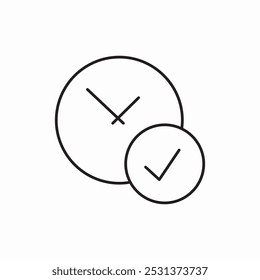 Vector de signo de icono de marca de verificación del reloj