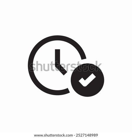 clock check mark icon sign vector