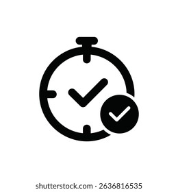Clock with Checkmark for Deadline Success and Time Management