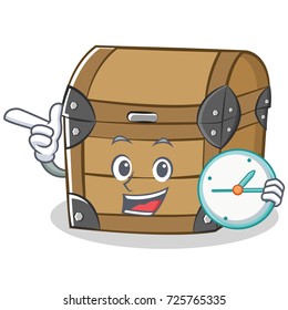 With clock chest character cartoon style