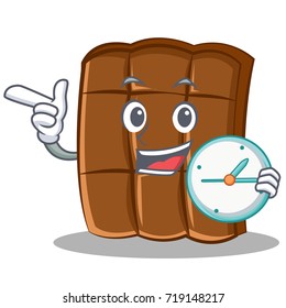 With clock chocolate character cartoon style