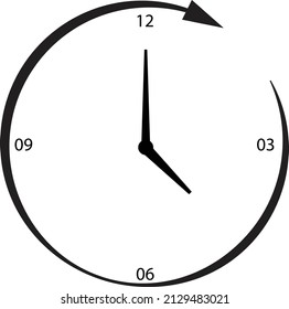 A Clock With A Circular Arrow As Body - Graphic Illustration 