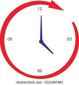 Un reloj con una flecha circular como cuerpo - Ilustración gráfica - Icono de tiempo 