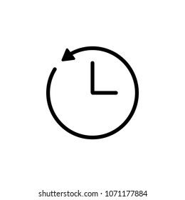 clock and circular arrow icon. Element of minimalistic icons for mobile concept and web apps. Thin line icon for website design and development, app development