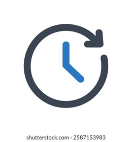 Clock Circular Arrow Icon On White Background
