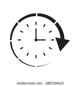 Clock and circular arrow vector icon