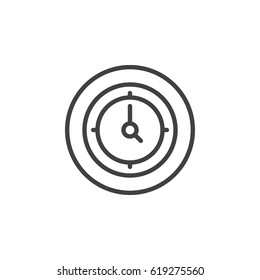 Clock circular line icon. Round simple sign. Flat style vector symbol