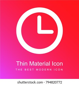 Clock circular outline red and pink gradient material white icon minimal design