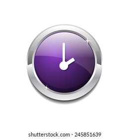 Clock Circular Vector Purple Web Icon Button