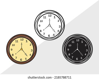 Ilustración de vectores imprimibles SVG de Clock Clipart