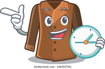 With clock coat isolated with in the mascot