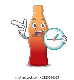 With clock cola bottle jelly candy character cartoon
