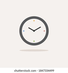 Reloj. Icono de color con sombra. Ilustración de vectores meteorológicos