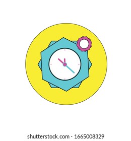 Farbsymbol der Uhr, Vektorillustration