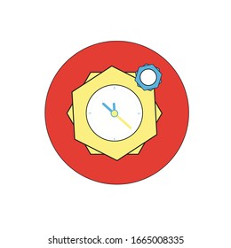 Icono de color de reloj , Ilustración vectorial
