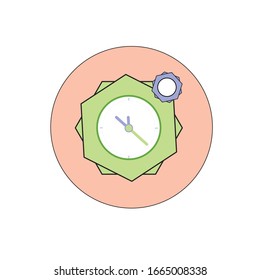 Farbsymbol der Uhr, Vektorillustration