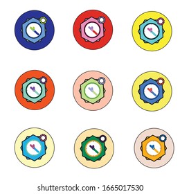 Icono de color de reloj , Ilustración vectorial