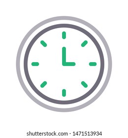 clock colour line vector icon