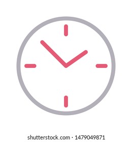 clock colour line vector icon