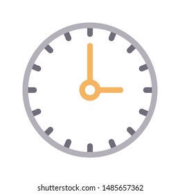 clock colour line vector icon
