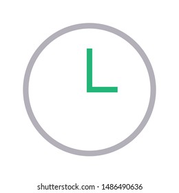 clock colour line vector icon