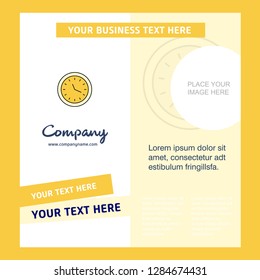 Clock  Company Brochure Template. Vector Busienss Template