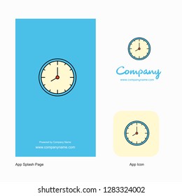 Clock  Company Logo App Icon and Splash Page Design. Creative Business App Design Elements