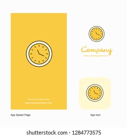 Clock  Company Logo App Icon and Splash Page Design. Creative Business App Design Elements