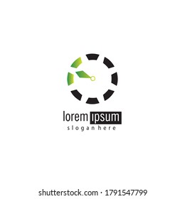 Clock company logo design template vector