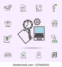 Clock computer colored icon. business icons universal set for web and mobile