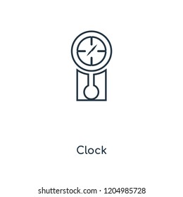 Clock concept line icon. Linear Clock concept outline symbol design. This simple element illustration can be used for web and mobile UI/UX.