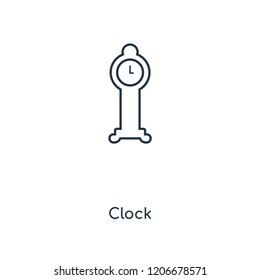 Clock concept line icon. Linear Clock concept outline symbol design. This simple element illustration can be used for web and mobile UI/UX.