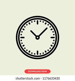 Clock concept line icon. Simple element illustration. Clock concept outline symbol design. Can be used for web and mobile UI/UX. Modern vector style. Modern vector style. 