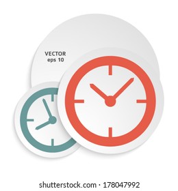 The clock concept poster or cover book. Elegant round clock face (dial). Icons Set -  - Isolated on white background. Vector Illustration EPS 10, Graphic Design Editable For Your Design. Clock Logo