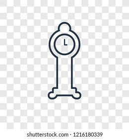 Clock concept vector linear icon isolated on transparent background, Clock concept transparency concept in outline style