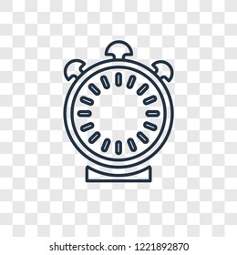 Clock concept vector linear icon isolated on transparent background, Clock concept transparency concept in outline style