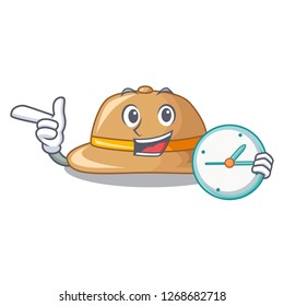 With clock cork het in a shape cartoon