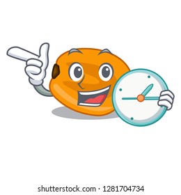 With clock corn nuts are on mascot plate