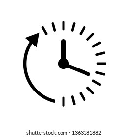 Clock countdown icon in flat style. Time chronometer vector illustration on white isolated background. Clock business concept.