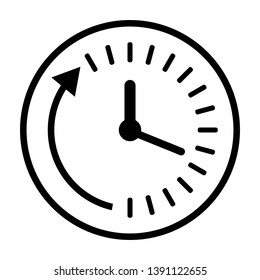 Clock countdown icon in flat style. Time chronometer vector illustration on white isolated background. Clock business concept.