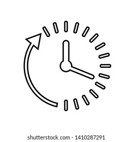 Clock countdown icon in flat style. Time chronometer vector illustration on white isolated background. Clock business concept.