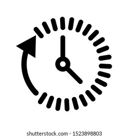 Clock countdown icon in flat style. Time chronometer vector illustration trendy design template with blank screen