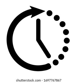Clock countdown icon in flat style. Time chronometer vector illustration on white isolated background