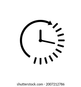 Clock countdown icon in flat style. Time chronometer vector illustration on white isolated background.
