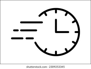 Clock countdown icon in flat style. Time chronometer vector illustration on white isolated background. Clock business concept.