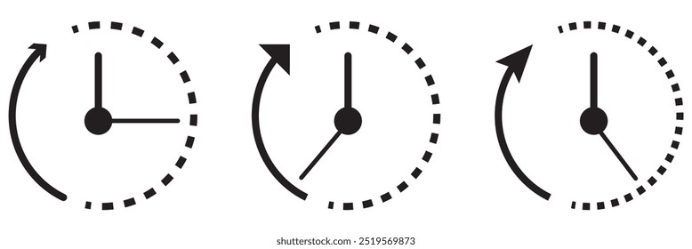 Clock countdown icon in flat style. Time chronometer vector illustration on white isolated background. Clock business concept.