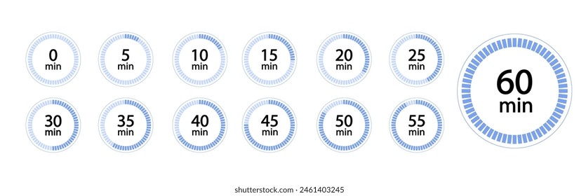 Clock with countdown time. Timer isolated on background